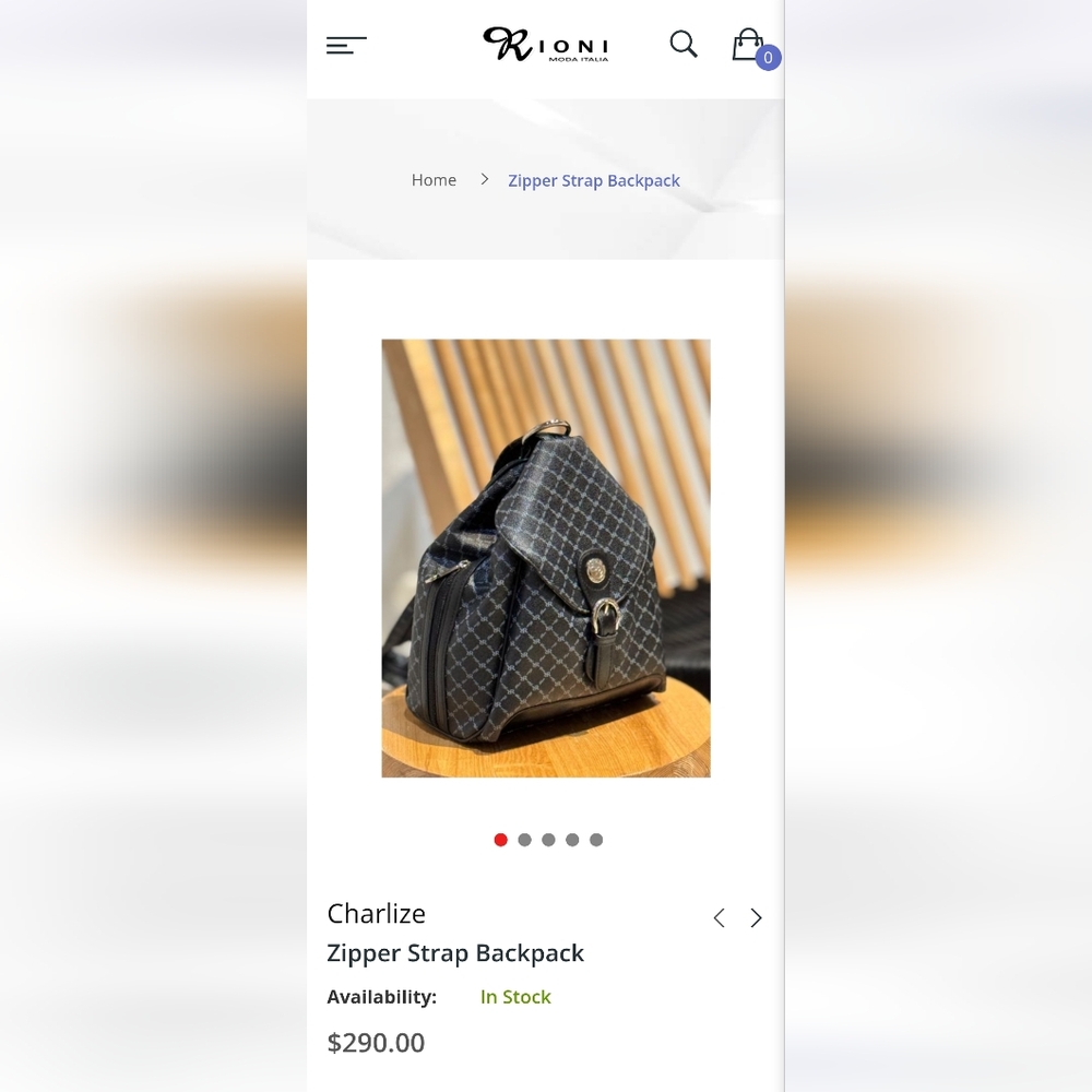 NWT Rioni Charlize Zipper Strap Backpack - Picture 2 of 16